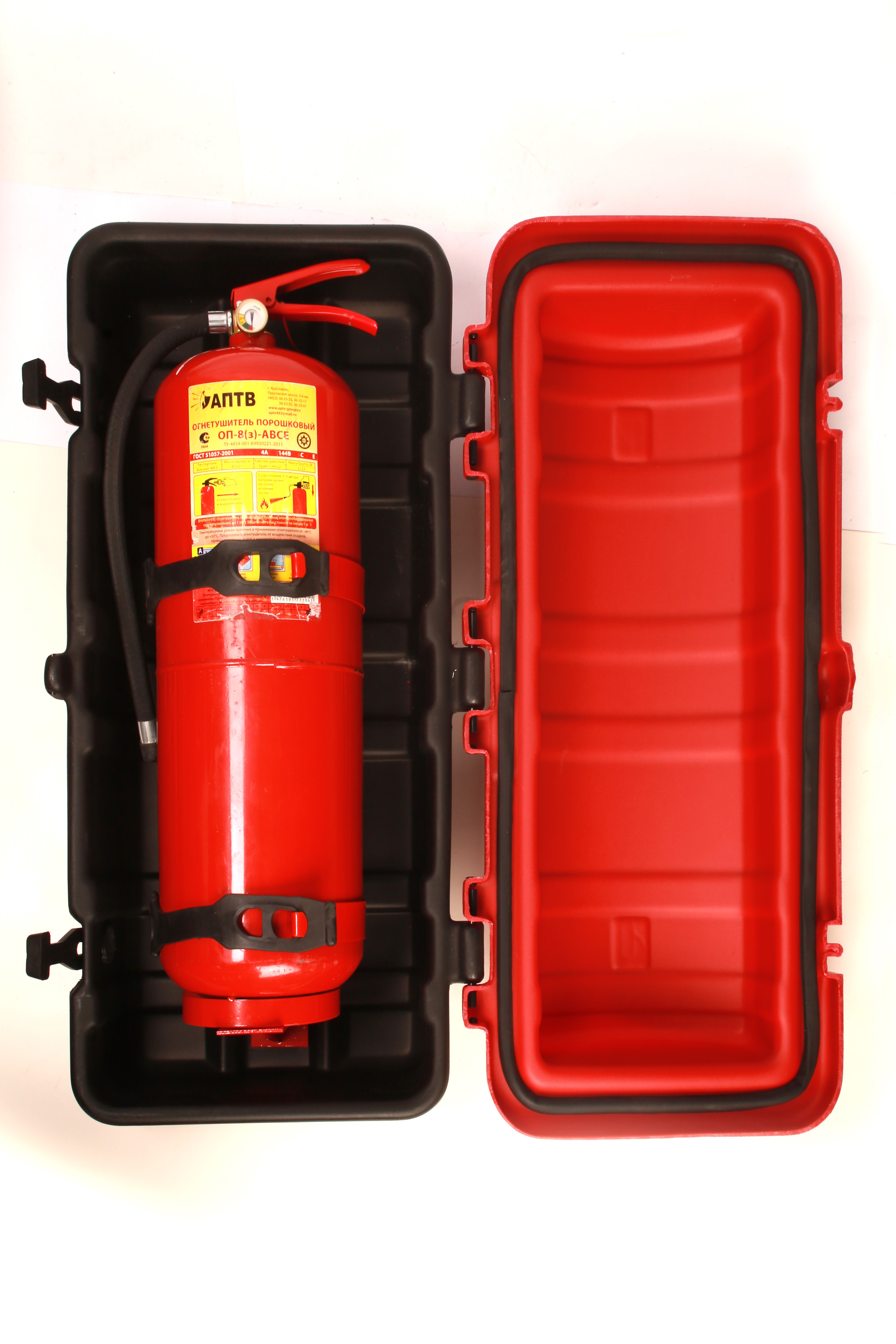 Ящик для огнетушителя на бензовоз (с зарядом 6-9 кг, 685х315х205)(Италия)